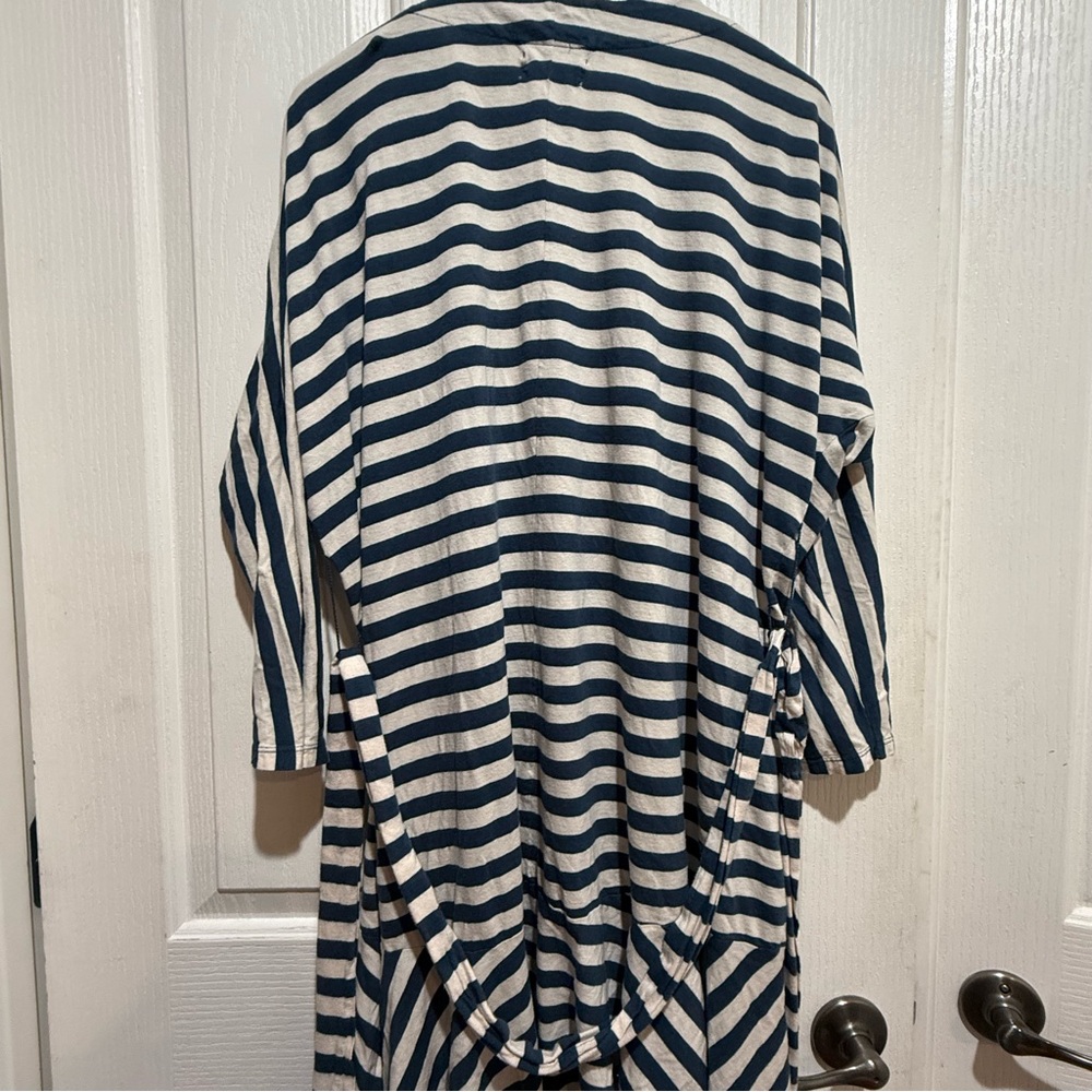Anthropologie Floreat Striped Ruffle Rope Navy & Cream Size Small Anthro - Picture 7 of 7